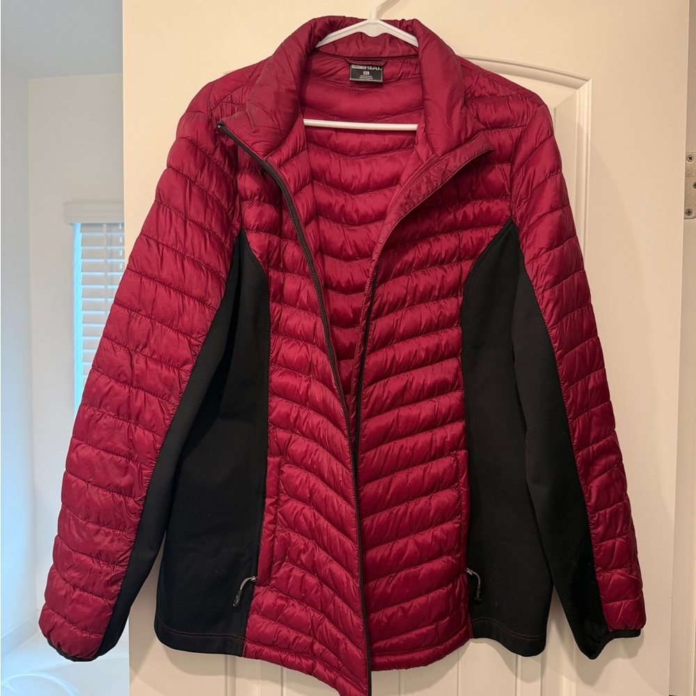 32 Degrees Women's Burgundy and Black Puffer Jacket